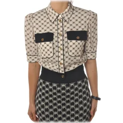 Elisabetta Franchi - Shirt with Short Sleeves - Cream - Shirt - Made in Italy - Luxury Exclusive Collection - Avvenice