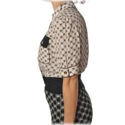 Elisabetta Franchi - Shirt with Short Sleeves - Cream - Shirt - Made in Italy - Luxury Exclusive Collection - Avvenice