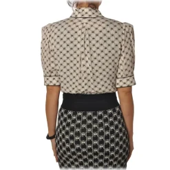 Elisabetta Franchi - Shirt with Short Sleeves - Cream - Shirt - Made in Italy - Luxury Exclusive Collection - Avvenice