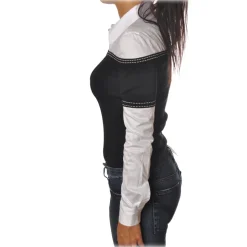 Elisabetta Franchi - Shirt Body - Black White - Shirt - Made in Italy - Luxury Exclusive Collection - Avvenice