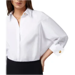 Elisabetta Franchi - Shirt and Mermaid Skirt Dress - White/Black - Dress - Made in Italy - Luxury Exclusive Collection - Avvenice