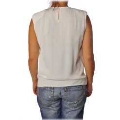 Elisabetta Franchi - Shirt with Star Necklace - Ivory - Top - Made in Italy - Luxury Exclusive Collection - Avvenice