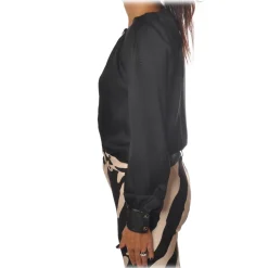 Elisabetta Franchi - Shirt with Long Sleeve - Black - Shirt - Made in Italy - Luxury Exclusive Collection - Avvenice