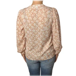 Elisabetta Franchi - Shirt in Abstract Pattern - Butter/Caramel - Shirt - Made in Italy - Luxury Exclusive Collection - Avvenice