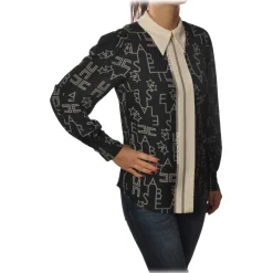 Elisabetta Franchi - Shirt with Long Sleeve - Black - Shirt - Made in Italy - Luxury Exclusive Collection - Avvenice