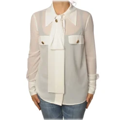 Elisabetta Franchi - Shirt with Long Sleeve - White - Shirt - Made in Italy - Luxury Exclusive Collection - Avvenice