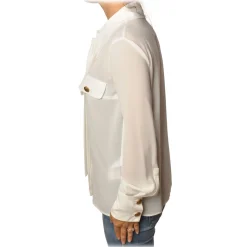 Elisabetta Franchi - Shirt with Long Sleeve - White - Shirt - Made in Italy - Luxury Exclusive Collection - Avvenice