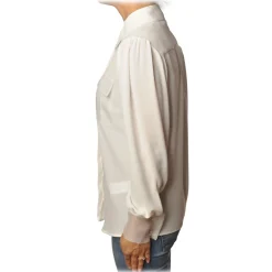 Elisabetta Franchi - Shirt with Long Sleeve - White - Shirt - Made in Italy - Luxury Exclusive Collection - Avvenice