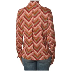 Elisabetta Franchi - Shirt in Geometric Pattern - Red/Pink - Shirt - Made in Italy - Luxury Exclusive Collection - Avvenice