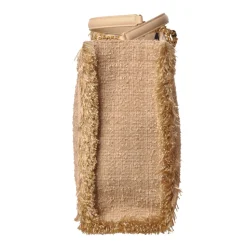 Elisabetta Franchi - Shopper Bag with Chain in Fabric - Champagne - Bag - Made in Italy - Luxury Exclusive Collection - Avvenice