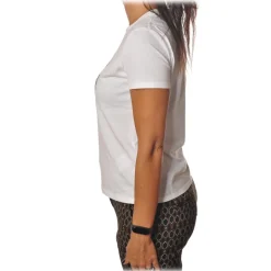 Elisabetta Franchi - Short Sleeve Round Neck T-Shirt Logo - White - T-Shirt - Made in Italy - Luxury Exclusive Collection - Avvenice