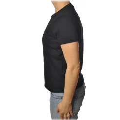 Elisabetta Franchi - Short Sleeve Round Neck T-Shirt Logo - Black - T-Shirt - Made in Italy - Luxury Exclusive Collection - Avvenice