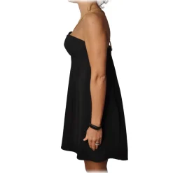 Elisabetta Franchi - Short Dress with Neck Detail - Black - Dress - Made in Italy - Luxury Exclusive Collection - Avvenice