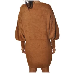 Elisabetta Franchi - Short Dress with Two Pockets - Bronze - Dress - Made in Italy - Luxury Exclusive Collection - Avvenice