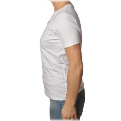 Elisabetta Franchi - Short Sleeve T-Shirt in Light Cotton - White - T-Shirt - Made in Italy - Luxury Exclusive Collection - Avvenice