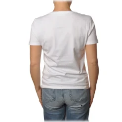 Elisabetta Franchi - Short Sleeve T-Shirt in Light Cotton - White - T-Shirt - Made in Italy - Luxury Exclusive Collection - Avvenice