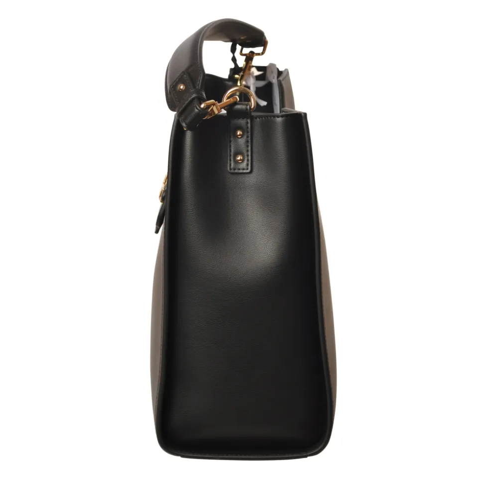 Elisabetta Franchi - Shoulder Bag in Eco-Leather with Gold Logo - Black - Bag - Made in Italy - Luxury Exclusive Collection - Avvenice