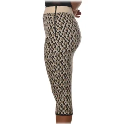 Elisabetta Franchi - Skirt in Two-Tone Logoed Pattern- Beige - Skirt - Made in Italy - Luxury Exclusive Collection - Avvenice