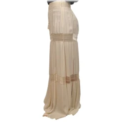Elisabetta Franchi - Skirt with Lace Trimmings - Cream - Skirt - Made in Italy - Luxury Exclusive Collection - Avvenice