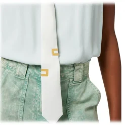 Elisabetta Franchi - Sleeveless Blouse with Tie - Aqua Green - Shirt - Made in Italy - Luxury Exclusive Collection - Avvenice