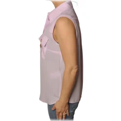 Elisabetta Franchi - Sleeveless Shirt with Closure - Lillac - Shirt - Made in Italy - Luxury Exclusive Collection - Avvenice