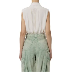Elisabetta Franchi - Sleeveless Blouse with Tie - White - Shirt - Made in Italy - Luxury Exclusive Collection - Avvenice