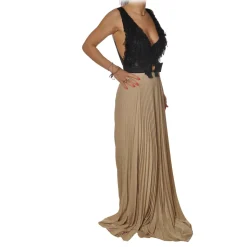 Elisabetta Franchi - Sleeveless Dress with Side Slit - Black - Dress - Made in Italy - Luxury Exclusive Collection - Avvenice