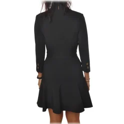 Elisabetta Franchi - Slim Fit Jacket Effect Neckline Dress - Black - Dress - Made in Italy - Luxury Exclusive Collection - Avvenice