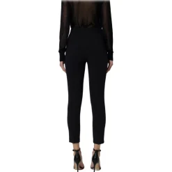 Elisabetta Franchi - Slim Trousers with Strap - Black - Trousers - Made in Italy - Luxury Exclusive Collection - Avvenice