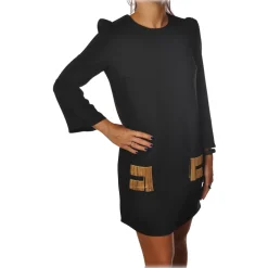 Elisabetta Franchi - Soft Sheath Dress - Black - Dress - Made in Italy - Luxury Exclusive Collection - Avvenice
