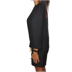Elisabetta Franchi - Soft Sheath Dress - Black - Dress - Made in Italy - Luxury Exclusive Collection - Avvenice