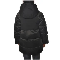 Elisabetta Franchi - Stitched Fabric Down Jacket - Black - Jacket - Made in Italy - Luxury Exclusive Collection - Avvenice