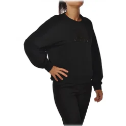 Elisabetta Franchi - Sweatshirt with Rubberized Logo - Black - Sweatshirt - Made in Italy - Luxury Exclusive Collection - Avvenice