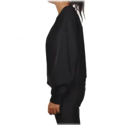 Elisabetta Franchi - Sweatshirt with Rubberized Logo - Black - Sweatshirt - Made in Italy - Luxury Exclusive Collection - Avvenice