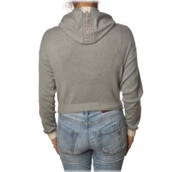 Elisabetta Franchi - Sweatshirt with Logo Profiled Bands - Grey - Sweatshirt - Made in Italy - Luxury Exclusive Collection - Avvenice