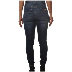 Elisabetta Franchi - Tapered Leg Jeans - Blue Vintage - Trousers - Made in Italy - Luxury Exclusive Collection - Avvenice