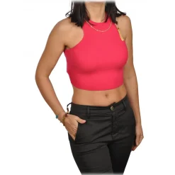 Elisabetta Franchi - Top with Gold Chain Detail - Fucsia - Top - Made in Italy - Luxury Exclusive Collection - Avvenice