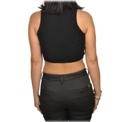 Elisabetta Franchi - Top with Gold Chain Detail - Black - Top - Made in Italy - Luxury Exclusive Collection - Avvenice