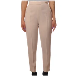 Elisabetta Franchi - Trousers with Tapered Leg - Vanilla - Trousers - Made in Italy - Luxury Exclusive Collection - Avvenice