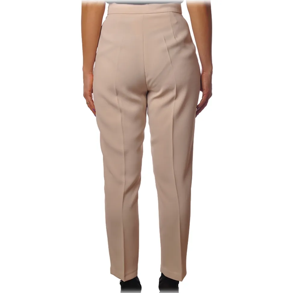 Elisabetta Franchi - Trousers with Tapered Leg - Vanilla - Trousers - Made in Italy - Luxury Exclusive Collection - Avvenice