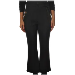 Elisabetta Franchi - Trumpet Model Trousers - Black - Trousers - Made in Italy - Luxury Exclusive Collection - Avvenice