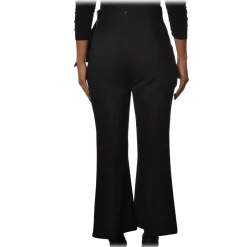 Elisabetta Franchi - Trumpet Model Trousers - Black - Trousers - Made in Italy - Luxury Exclusive Collection - Avvenice