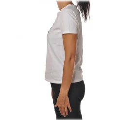 Elisabetta Franchi - T-Shirt with Embroidered Logo - White - T-Shirt - Made in Italy - Luxury Exclusive Collection - Avvenice