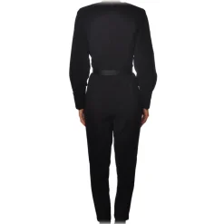 Elisabetta Franchi - V-neckline Jumpsuit with Belt - Black - Dress - Made in Italy - Luxury Exclusive Collection - Avvenice