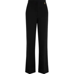 Elisabetta Franchi - Wide Leg Trousers with Strap - Black - Trousers - Made in Italy - Luxury Exclusive Collection - Avvenice