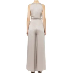 Elisabetta Franchi - Wide Leg One Piece Jumpsuit - Grey - Dress - Made in Italy - Luxury Exclusive Collection - Avvenice
