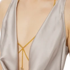 Elisabetta Franchi - Wide Leg One Piece Jumpsuit - Grey - Dress - Made in Italy - Luxury Exclusive Collection - Avvenice