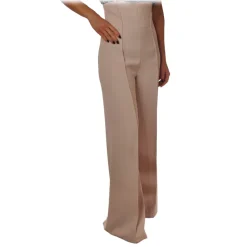 Elisabetta Franchi - Wide Leg Trousers - Vanilla - Trousers - Made in Italy - Luxury Exclusive Collection - Avvenice