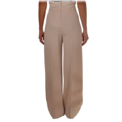 Elisabetta Franchi - Wide Leg Trousers - Vanilla - Trousers - Made in Italy - Luxury Exclusive Collection - Avvenice