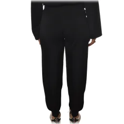 Elisabetta Franchi - Wide Legs Sporty Trousers - Blue - Trousers - Made in Italy - Luxury Exclusive Collection - Avvenice